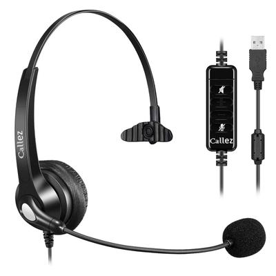 USB Single with Microphone and Audio PC Headphones for Web Remote Call and Working from Clear Ultra Eligible for Invoicing Headset, Ear,