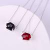 KELITCH Top Crystal Pendant Necklace Handmade Chain Women's Jewelry Gift (Black Silver)