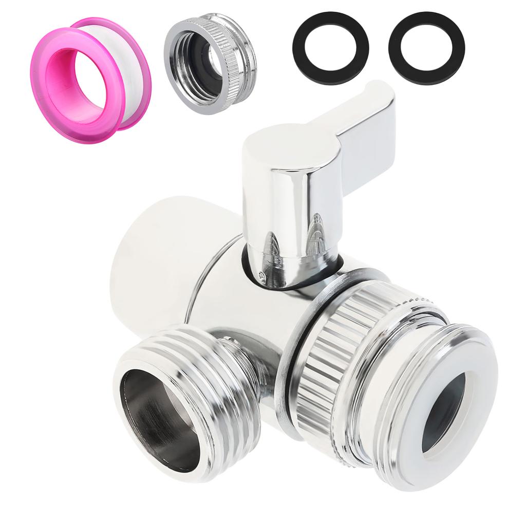 Brass Faucet Diverter Adapter or Sink Faucet Connection Shower Hose / Garden Hose / Portable Washing Machine Chrome with Aerator