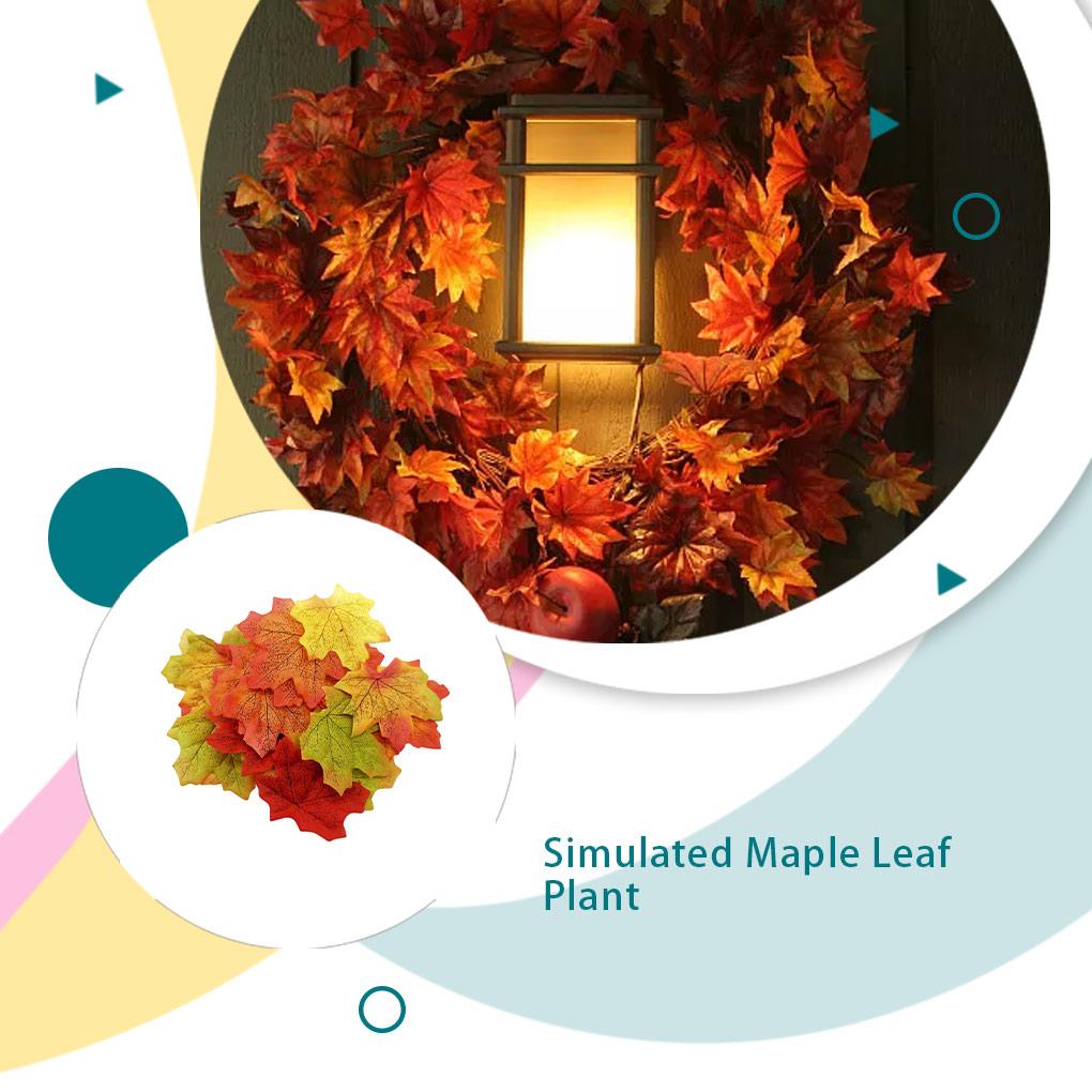 100 Pieces Artificial Maple Leaf Fall Garland Leaves Holiday Seasonal Atmospheres Wedding Plants Prop 8cm