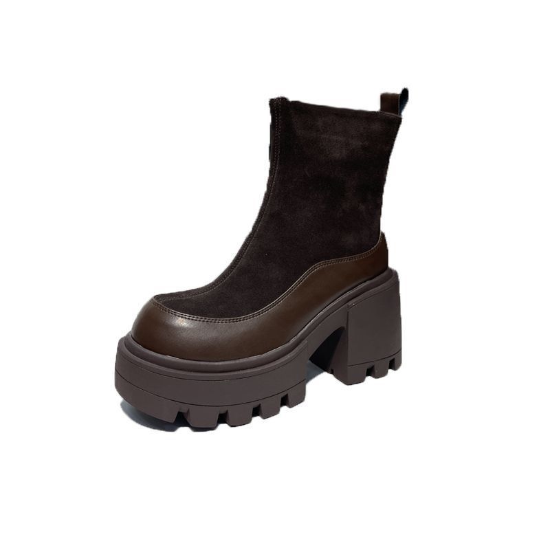 Luxury Women's Shoes Brand Designer Women's Boots Fashion Round Head Platform Boots Shoes for Women Ankle Boots Zapatos De Mujer