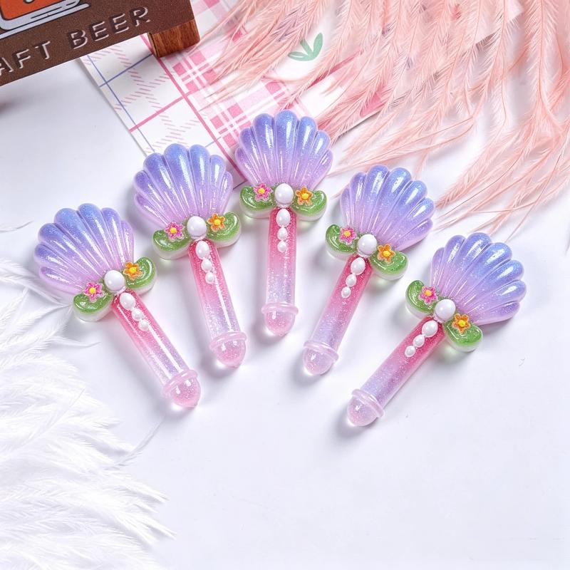 Mini Glittery Resin Magic Wands Multiple Cartoon Styles For Diy Crafts Cream Glue Decoration For Kids