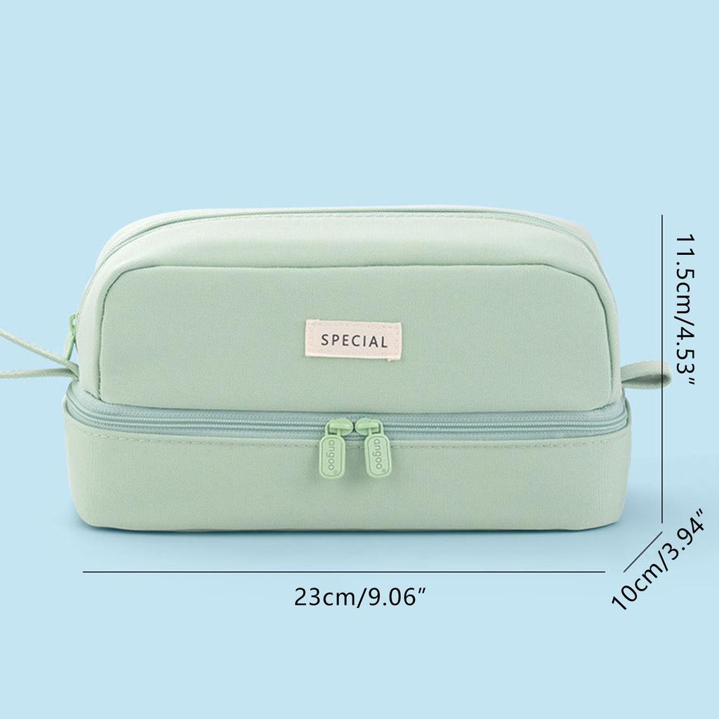 Estuche de Gran Capacidad Doble Capa Bolsa para Lápices Bolsa de Papelería para Niñas Niño