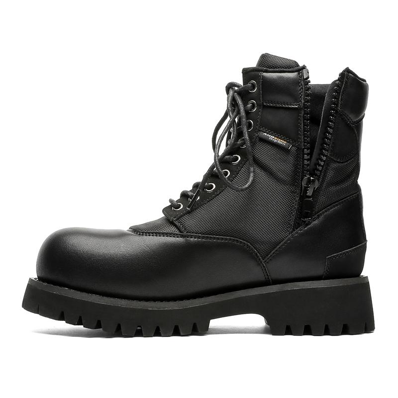 

Осенние Высококачественные Классические Британские Уличные Кожаные Ботинки для Мужчин Черные Hombre Повседневные для Платья Обувь, Увеличивающая Рост 44 чёрный