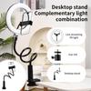 Adjustable Spiral Base Phone Holder with Fill Light for Bedside Use