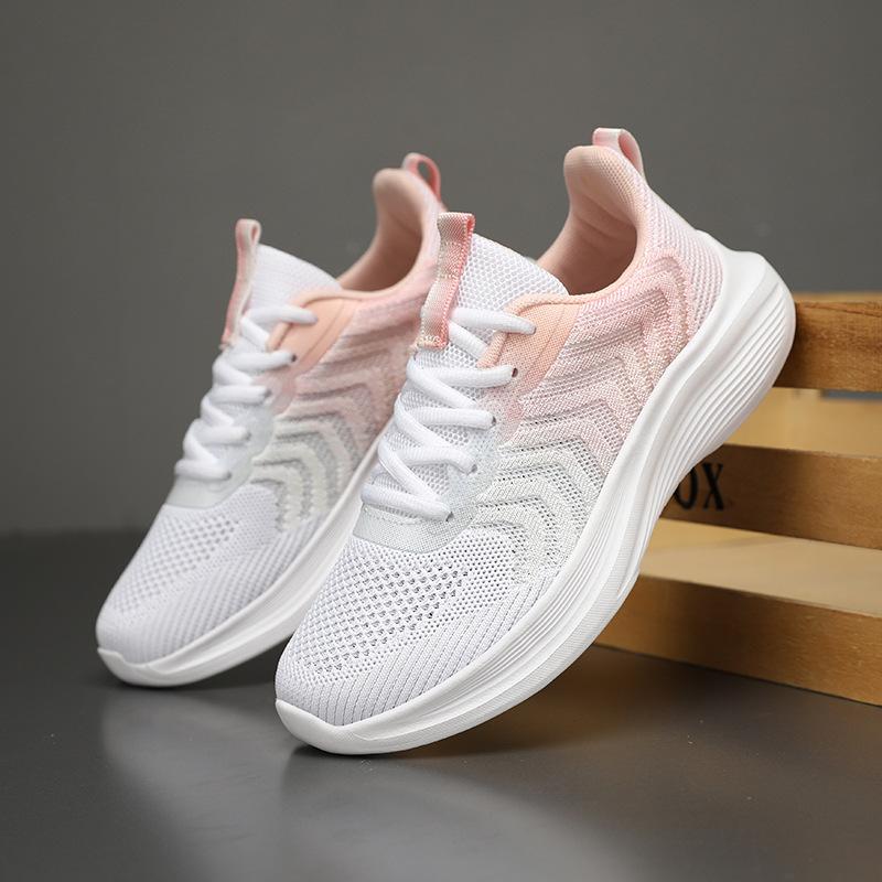 Sneakers women's 2025 spring and summer new breathable fly-woven mesh casual running shoes women's non-slip and wear-resistant walking shoes