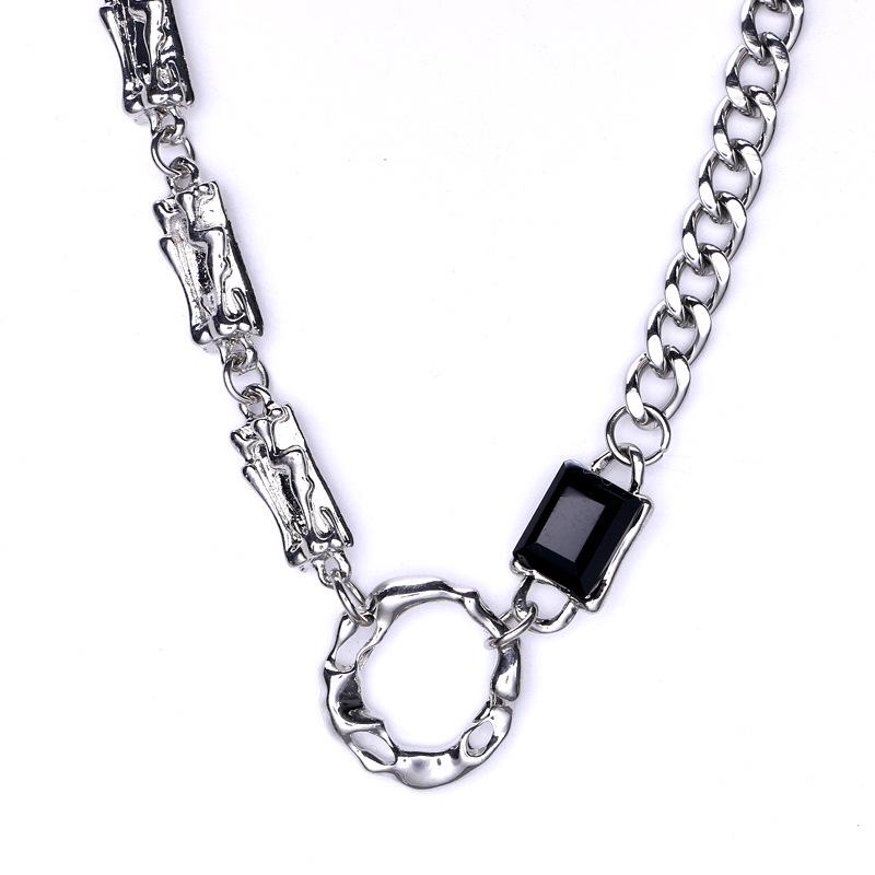 Irregular Circle Couple Necklace: Unisex Cold Style Clavicle Chain Hip Hop Design for Women