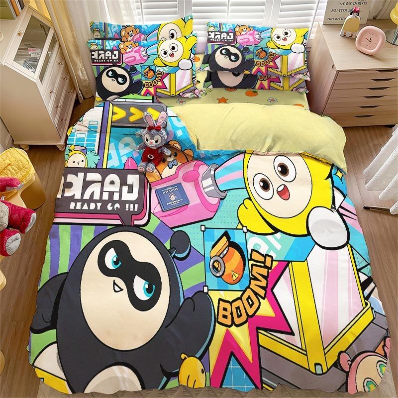 Cartoon eggy party 3D Printed Bedding Set Game Duvet Cover Pillowcases for Girl Boy Birthday Gift