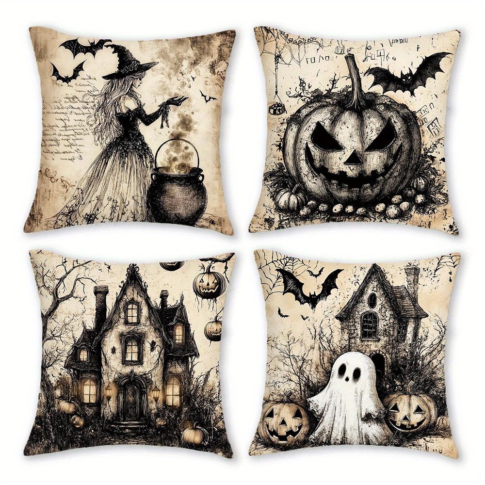 Halloween Themed Pillow Covers: Witch, Pumpkin, Haunted House & Ghost Designs Sofa cushion cover home room decoration