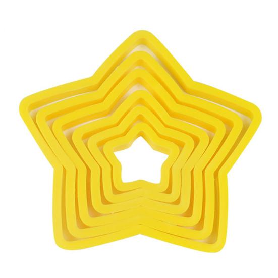 1 Set Tagliabiscotti Forma di Fiore Fai da Te Plastica Pentagramma Cuori Stampini per Cottura Stencil per Bambini