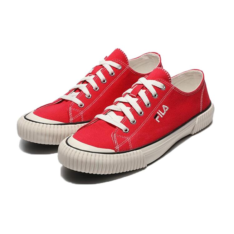 FILA Bumper Canvas Low top Skateboard Shoes Unisex Red Korean Style 1XM01550D_923