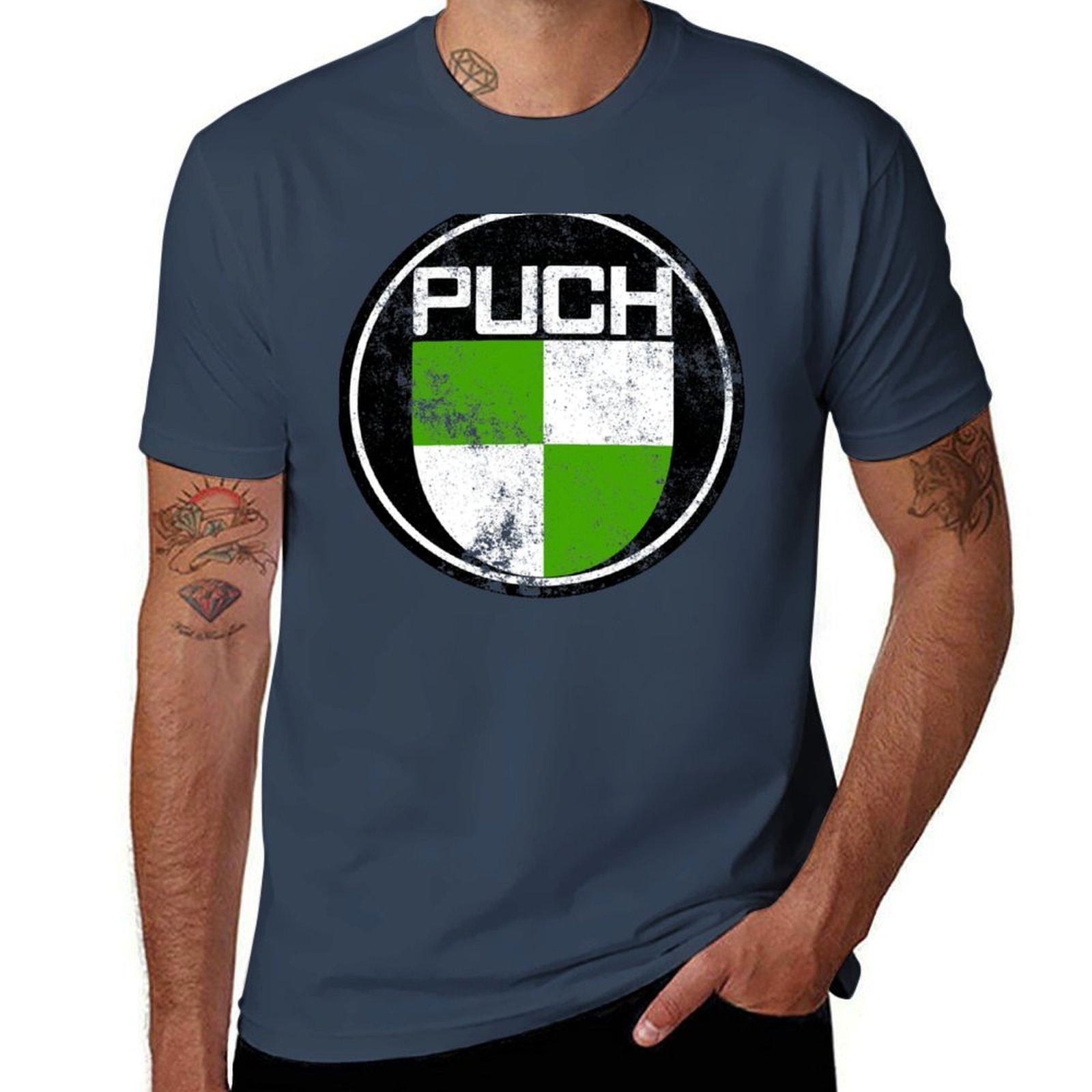 T3 Syncro Puch Logo Grunge used TShirt Functional Casual Short Sleeve Tee S