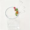 6pcs Christmas Glass Straws Set with Brush Reusable Glass Straw Suitable for Milkshakes Juices Coffee Kitchen Bar Accessories