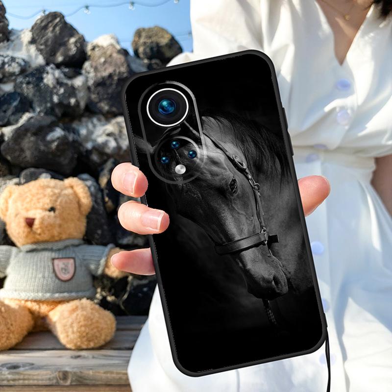 Black White Horse Case For Honor X9b X8b X8 X9 X6a X7a X8a X9a Honor Magic 6 5 Pro 50 70 90 Lite Back Cover