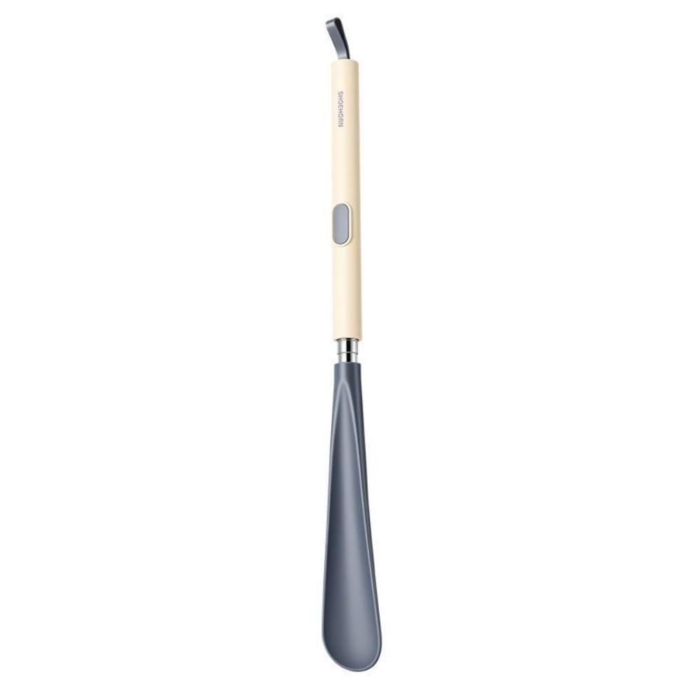 

Portable Adjustable Length Long Shoehorn Stainless Steel Useful Lazy Shoe Horn Hanging Shoe Lifter for Elderly, Pregnant Women бежевий