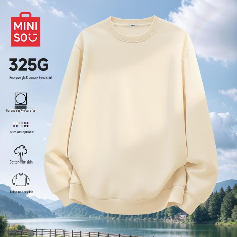 MINISO Men's Casual Round Neck Pullover Sweatshirt