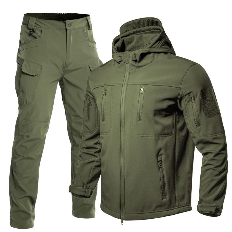 Soft shell jacket and trousers suit