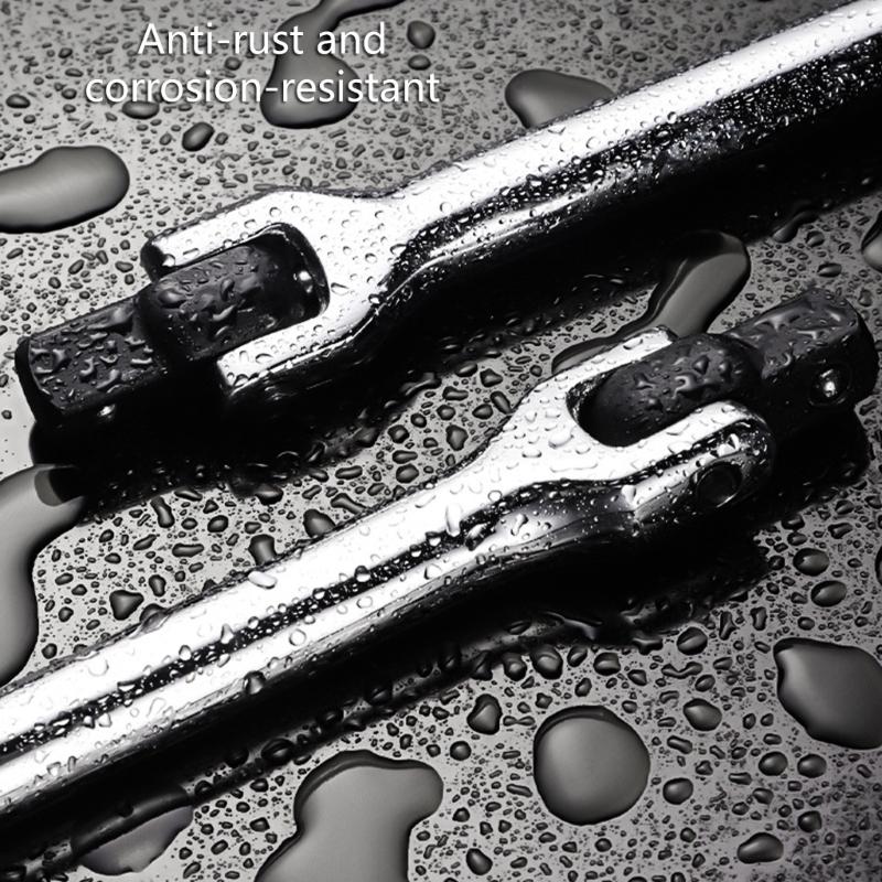 Heavy Duty 1/2Inch Joint Handle Flexible Head Socket Wrench with 180 Degree Rotation and Ergonomic Grip Breaker Bar Tool