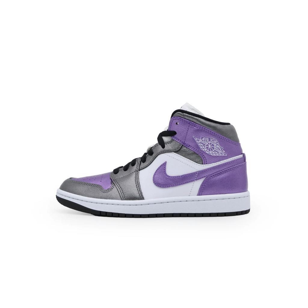HJ5911-105 Nike Women's Air Jordan 1 Mid Metallic Purple (Women's)