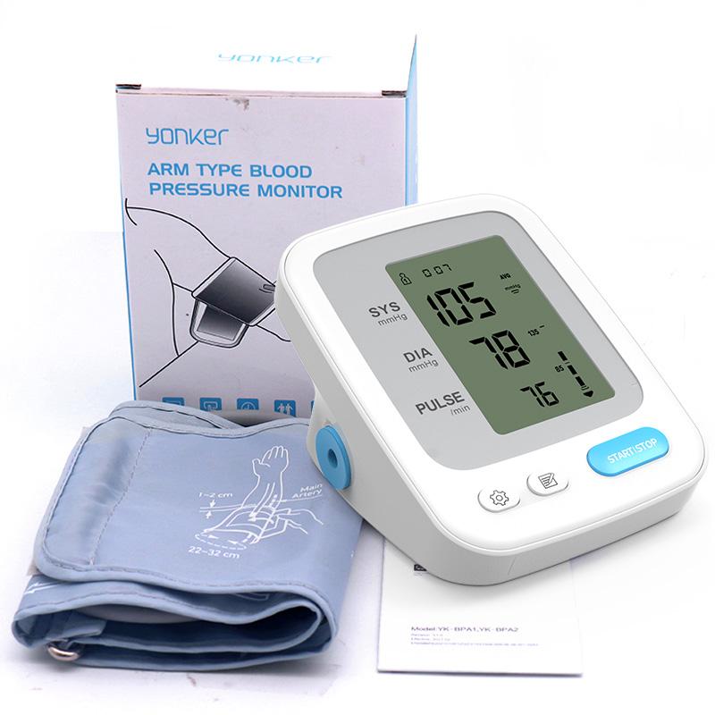 Good Quality Yonker Cuff Arm Type Heart Rate Electronic Sphygmomanometer Blood Pressure Monitor BP Machine Tensiometre Digital Plastic