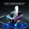 Trasmettitore FM per Auto Bluetooth 5.0 Vivavoce Audio Lettore MP3 Adattatore Caricatore Rapido PD Tipo-C Caricatore Rapido Modulatore FM