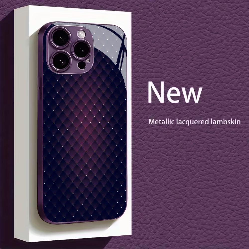 Electroplated Silver Tempered Glass Phone Case for iPhone Case for 11/12/13/14/15/16/17 Pro MAX