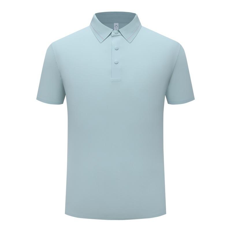 Ice Silk Cool Sunscreen Polo Shirt Men'S Short-Sleeved Summer Solid Color Lapel Light T-Shirt Bacteriostatic Half-Sleeve
