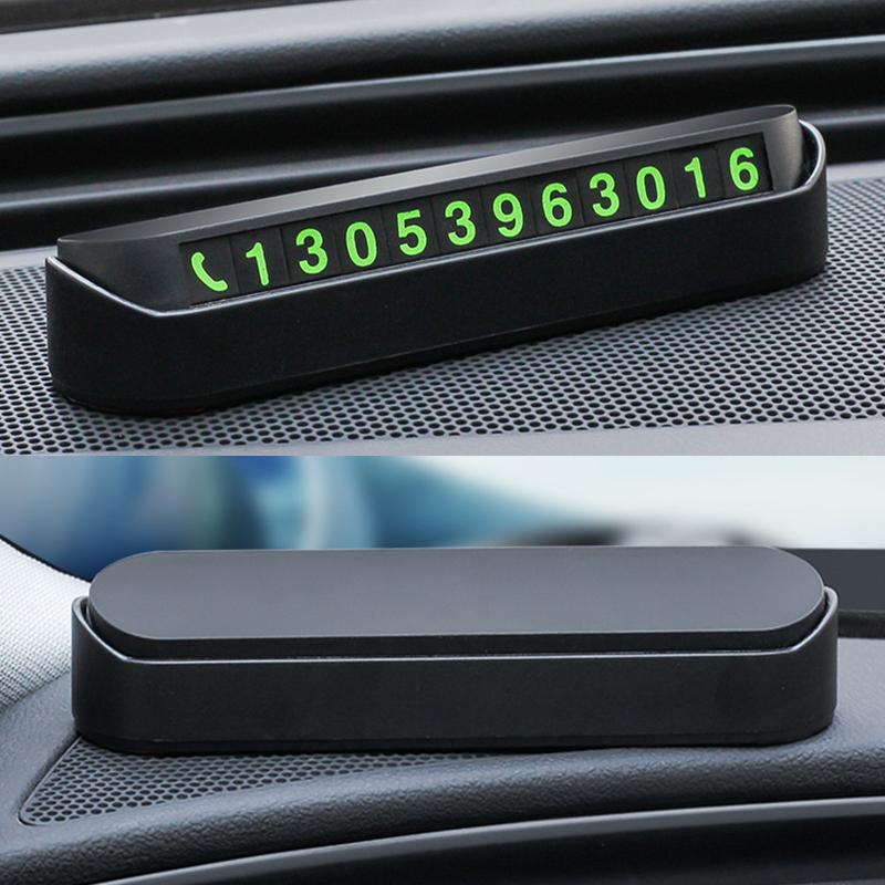 2Pcs Car Temporary Parking Number Plate Luminous With 4 Sets Of Numbers Temporary Stop Sign Phone Number Plate Hidden Switch