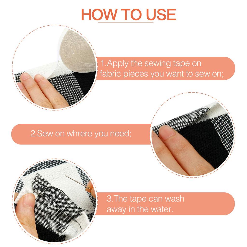 20m Water Soluble Adhesive Tape Temporary Positioning Tool For Quilting Sewing Cloth Label Double Sided Tape DIY Fixing Tool