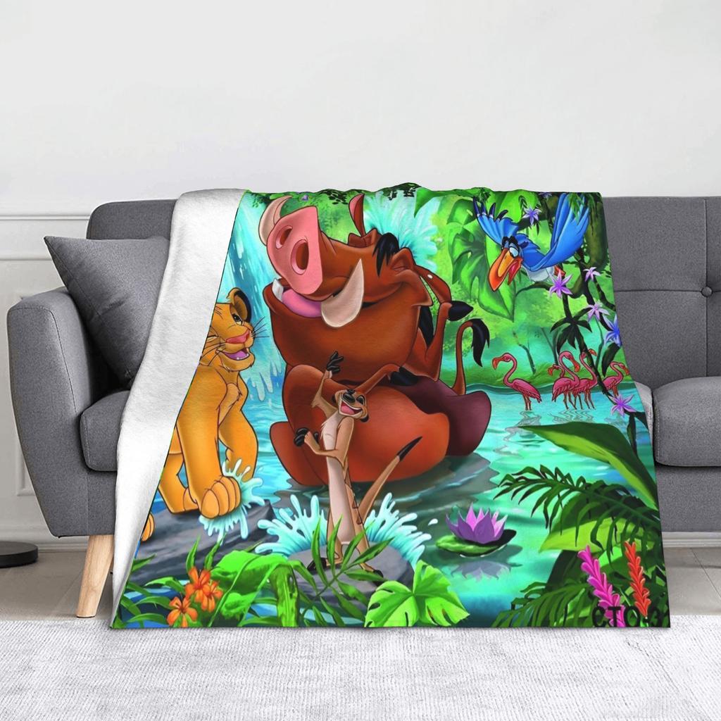 The Lion King Simba Friends Mufasa Blankets Flannel Funny Breathable Throw Blankets for Coverlet Textile Decor