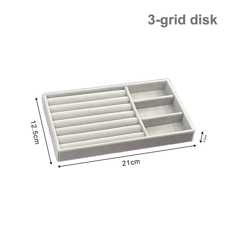 Flockovaný šperkovnicový displejový podnosový stojan Více stylů pro náhrdelník, náramek, náušnice, prsten Organizér Box