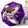 One Piece Totenkopf Automatischer Faltregenschirm, Selbstöffnend/Schließend, Langlebiger Winddichter Reiseschirm für Outdoor-Abenteuer a0826068