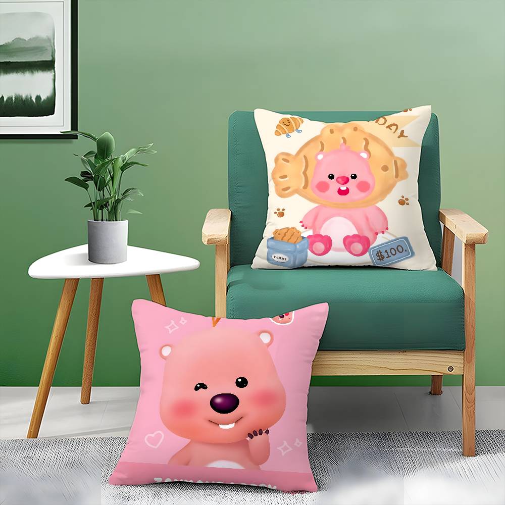 Popular Cute Loopy-Y For Fun Pillow Case Comfort Sofa Bed Silky elegant Invisible zipper Decorative cushion cover