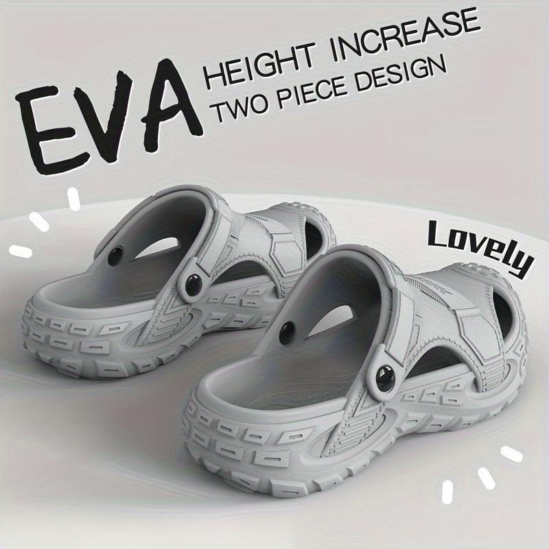 

Men s EVA Hollow Out Dual-Wear Sports Slides, Summer Outdoor Toe Cover Anti-Slip Casual Beach Wear 48-49 сірий