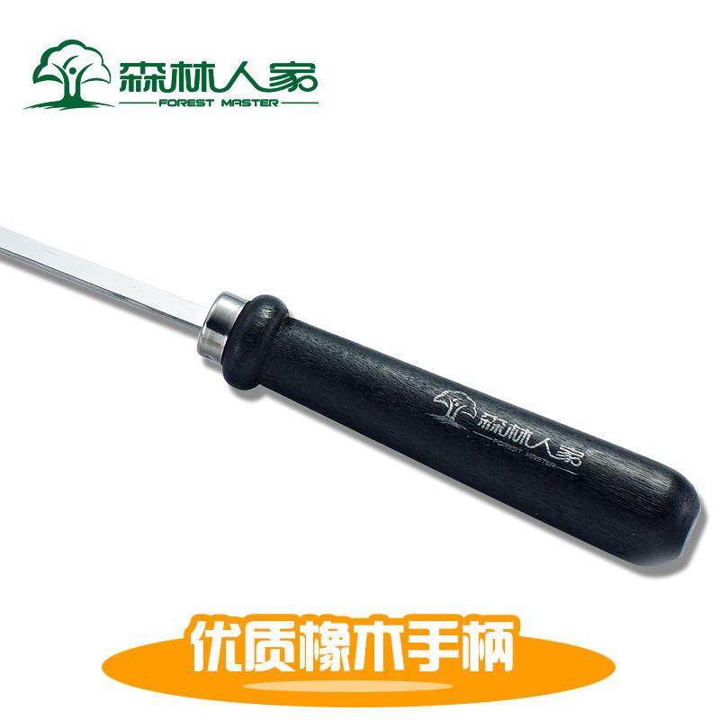 Barbecue Tool Stainless Steel Barbecue Meat Large Steel Skewer with Thickened Wooden Handle Barbecue Skewer 52cm