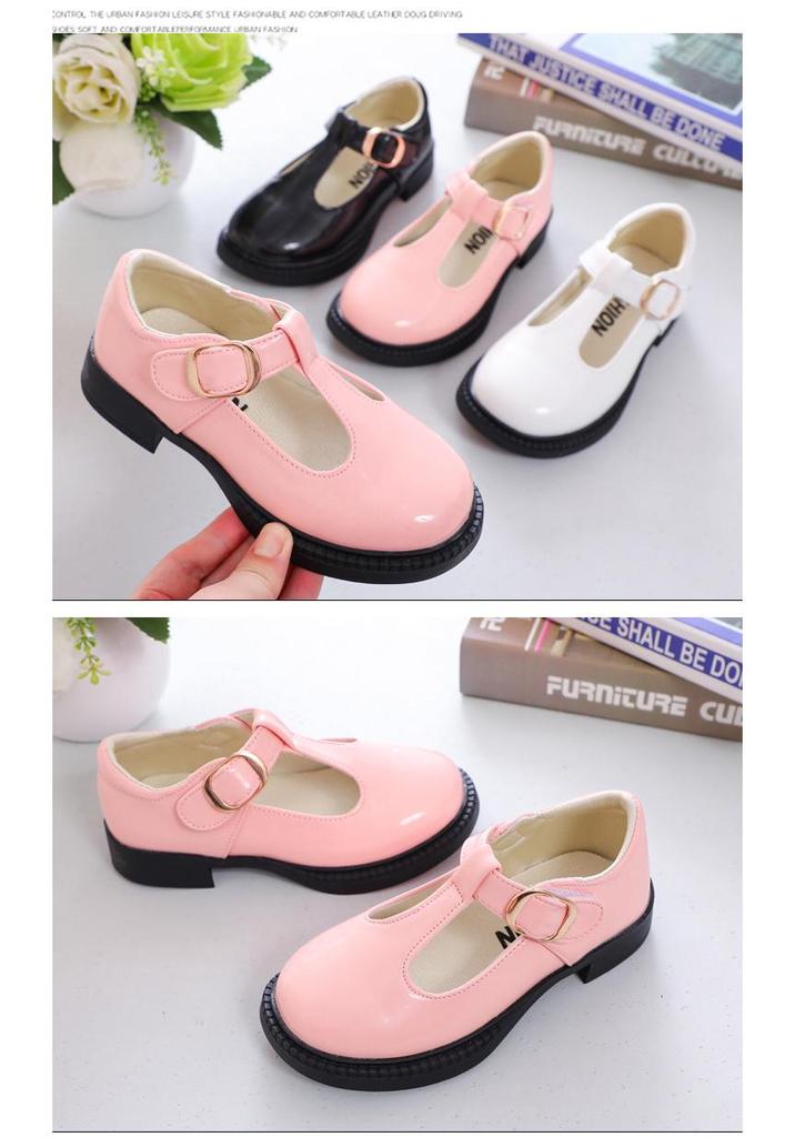 Children's Girls Princess Leather Flats - Soft Sole Spring/Autumn 2026 Student Performance Shoes