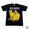 Vintage Y2K Elvis Presley T Shirt Mens Medium Black Short Sleeve Rock Band Tee