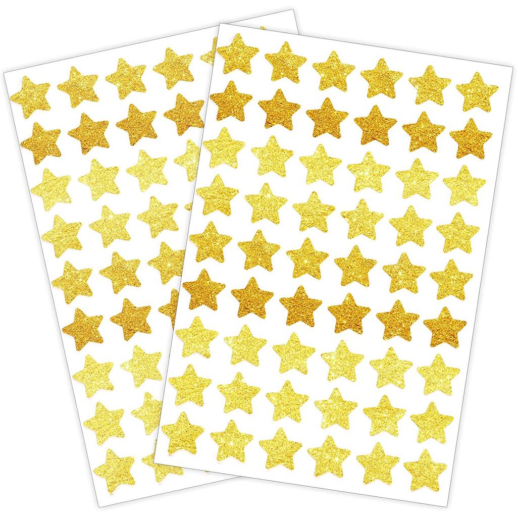 5 Sheets/bag Gold Star Sticker Stamping Five Pointed Star Sticker Children's Reward Sticker Teacher Praise Label
