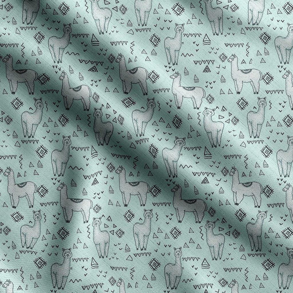 Soimoi Llama Alpaca Print,  Cotton Cambric, Quilting Fabric Sold by The Yard 42 Inch Wide, Medium Weight Cotton Fabric, Sewing  Supplies,