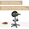 Barbecue électrique sur pieds - SEVERIN - PG8541 - 2000 W - Grande surface de cuisson Ø 41 cm - Thermostat réglable - Noir mat