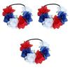 Red White Blue Flower Crown Headband For Queens Jubilee Celebration