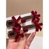 2 Pezzi Dolci Fiocchi Strass Mollette per Capelli Ragazze Kawaii Carino Copricapo Fiocco di Velluto Mollette a Becco d'Anatra Bambini Mollette Laterali Forcina per Capelli Frangia