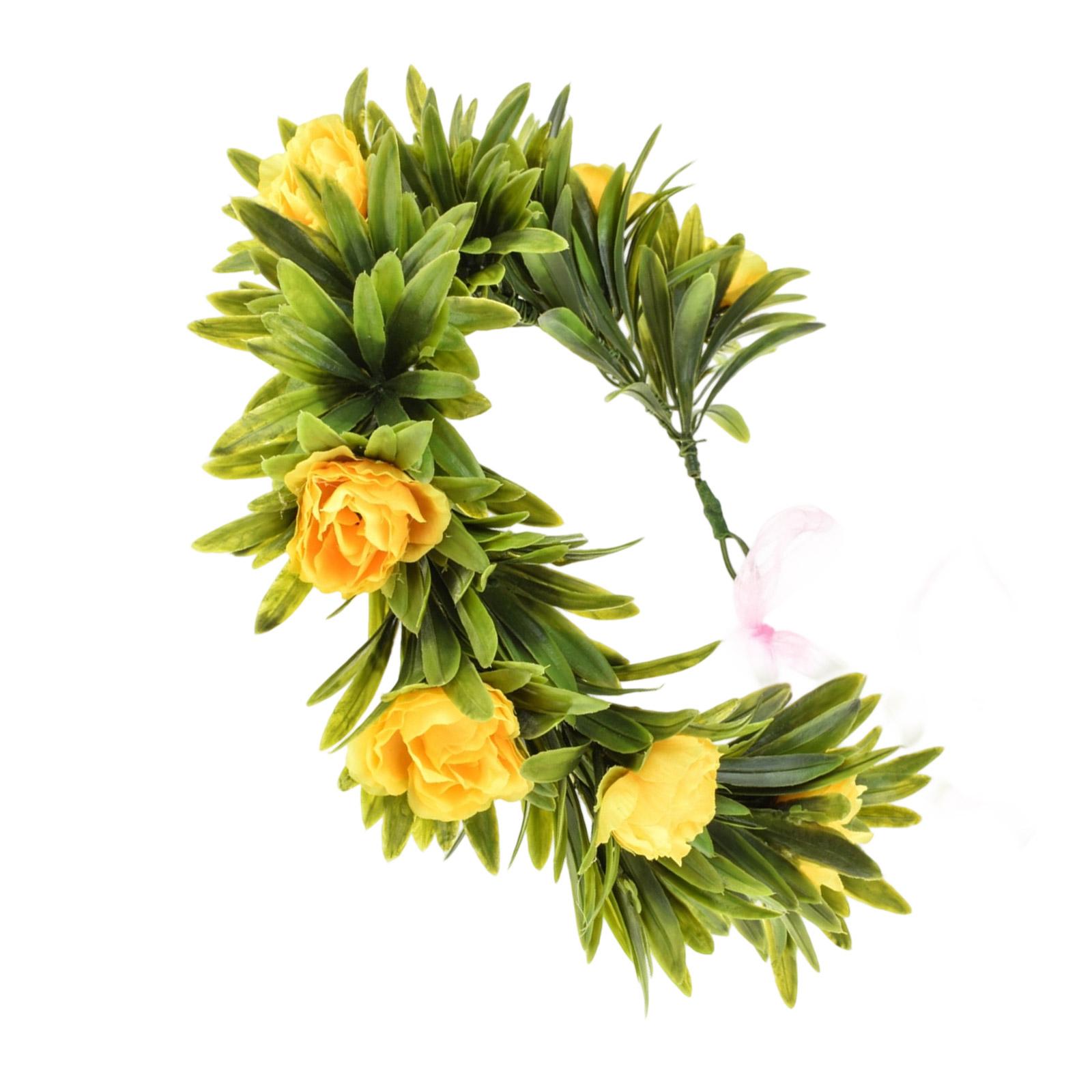 

Soft Cloth Flower Headband With Realistic Blossoms In 4 Colors For Beach Photography жёлтый