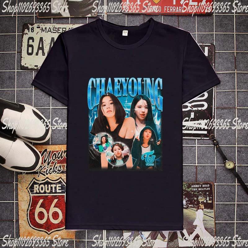 Kpop Twice Lovely T-shirt Short Sleeve Ready To Be Album Photo Printing Tshirt for Women TZUYU SANA MINA JIHYO NAYEON MOMO DAHYU