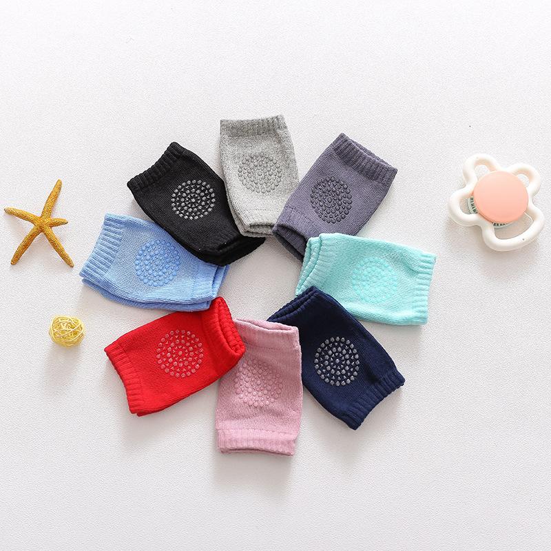Korean StyleSummer Baby Knee Pads100% Cotton Anti-Slip Crawling Knee Pads Heart Silicone Grip Sock Sleeves