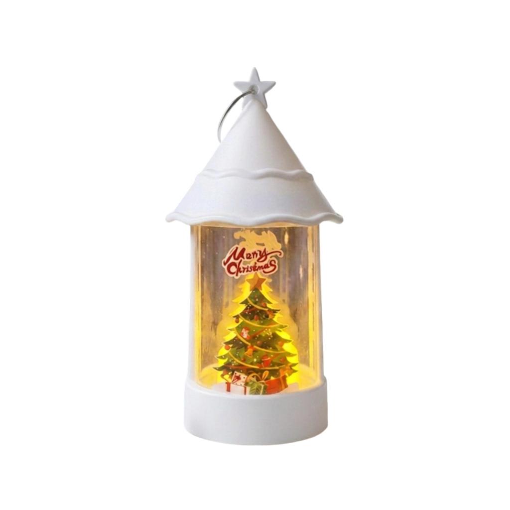 Christmas Decorative Electronic Candle with Christmas Tree Pattern, Party Night Light for Holiday Tabletop Decor