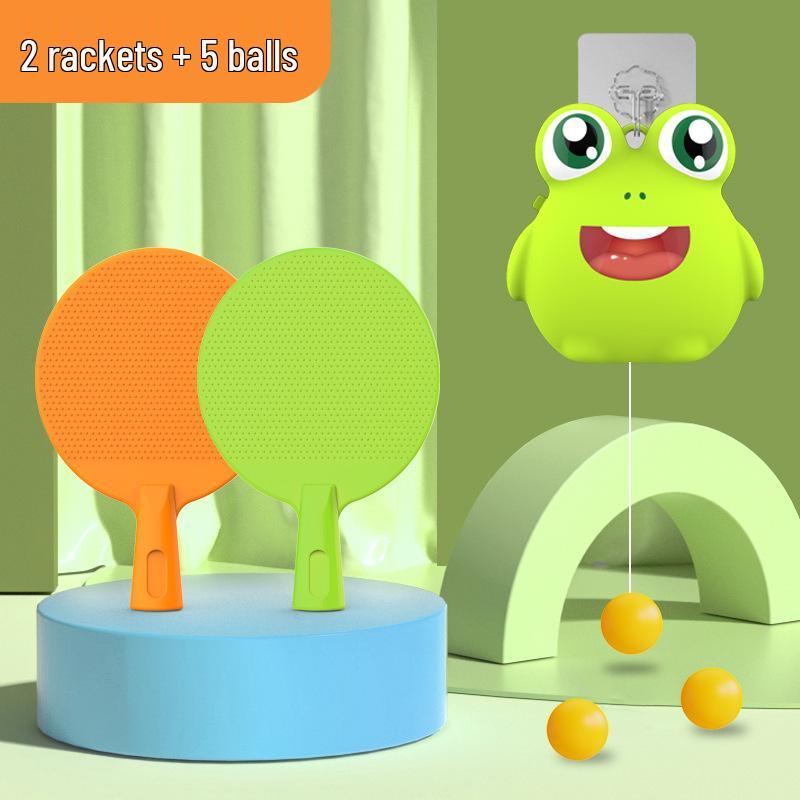Children's Hanging Table Tennis Trainer: Indoor Interactive Exercise Toy for Hand-Eye Coordination with Suspended Ball Racket.