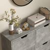 Shoe Cabinet with 4 Flip-Down Drawers on 2 Levels for 16 Pairs, Wooden, 95x26x95 cm, Grey