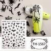 Holiday Themed Nail Stickers 6 Sheets Halloween for Women, Pumpkin Ghost Bat Skull Decals Manicure Decoration Decals, Art Accessories Home Salon Girls
