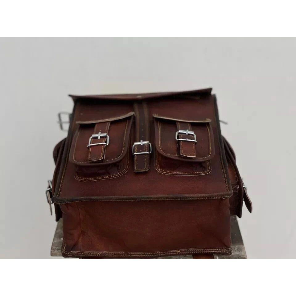 Leather Bag Rucksack Backpack Laptop Travel New Men's Vintage Shoulder